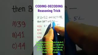 Coding-Decoding Reasoning Trick| Reasoning Classes| Reasoning Questions| #shorts