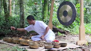 Meditação com tigelas tibetanas e os sons da floresta