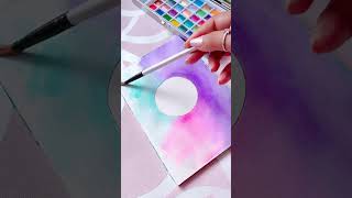 Watercolor Moonlight Painting || Easy Art #shorts #art #painting