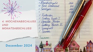 🎊 🍾 4. Wochen- und Monatsabschluss 🎉🍾  Dezember 2024 🍾🎉 | Budget | Sparen mit der Umschlagmethode