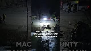 Macomb County sewer main leaking into Clinton River