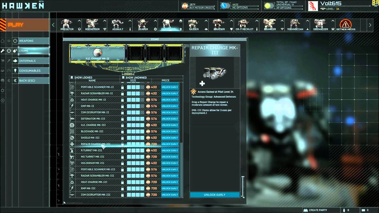 Hawken Mech Customization Youtube