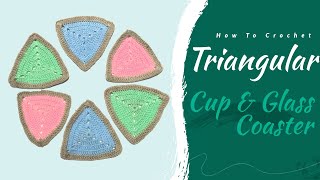 Wow! Super Easy Crochet Triangular Cup \u0026 Glass Coaster – Beginner-Friendly Tutorial