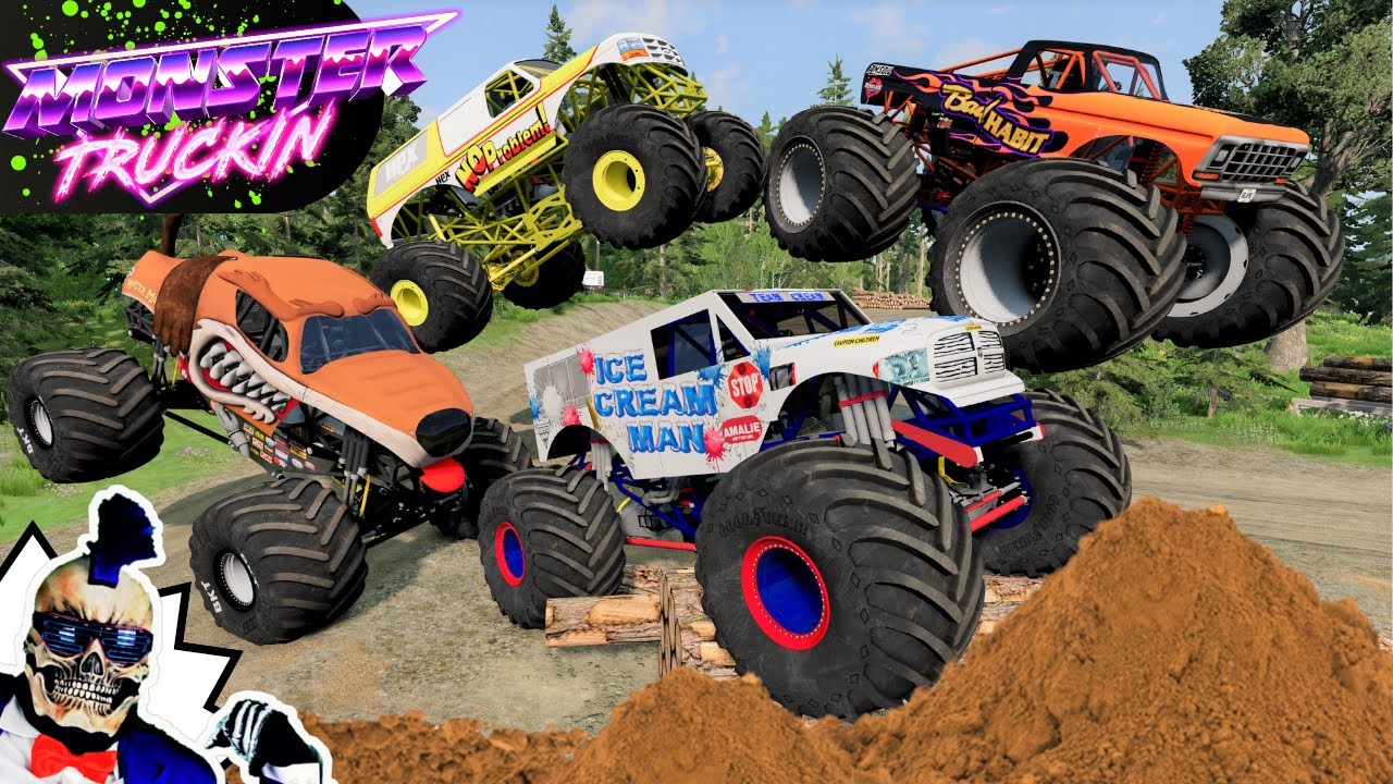 Monster Truck Mud Battle 26 Beamng Drive Mace Mace Tv Youtube
