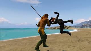 Black Widow vs Aquaman: Epic Cinematic Battle in GTA 5!