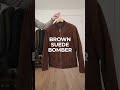 Brown Suede Bomber Jacket Outfit Idea