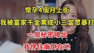 懷孕4個月上街，我被富家千金罵成小三當眾暴打，一個秘密曝出，我愣住癱倒在地 | 翠花的秘密