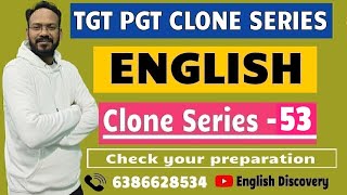 🔥TGT PGT CLONE SERIES 🎯Check Your Preparation | Series -53 | Bhupesh Sir | English Discovery