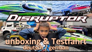 neu eingetroffen und ab sofort erhältlich, das neue Traxxas Disruptor brushless Boot 4s deutsch