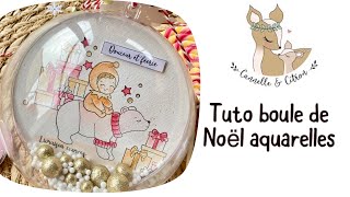 Tuto scrap facile boule de Noël  douceur aquarelles avec cannelle et citron