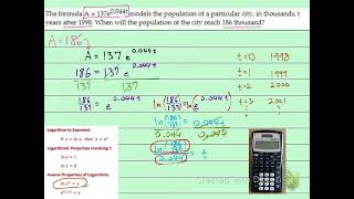 130 FER #43 Find the Population from Exponential Model