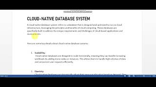 CLOUD NATIVE DATABASE SYSTEM