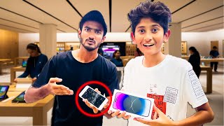 Breaking his Phone and Surprising him with a New iPHONE!
