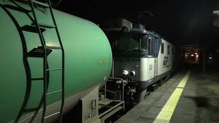 【EF64重連貨物列車】1034号機1002号機　中央西線洗馬駅　運転停車の様子…📹ノーカット‼