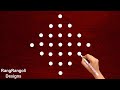 Easy Apartment kolam 7X1 dots | easy rangoli designs | daily rangoli design | RangRangoli designs