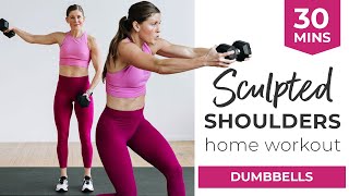 30-Minute Shoulder Workout At Home (Dumbbells ONLY) | 7 Dumbbell Shoulder Exercises