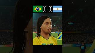 Argentina vs Brazil 🔥🤯😱 Ronaldinho vs Messi #football #youtube #shorts