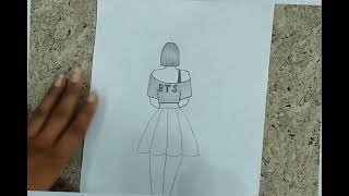 easy BTS drawing || BTS girl drawing || pencil sketch of BTS army step by step#viral #trendingvideo