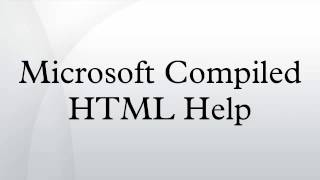 Microsoft Compiled HTML Help