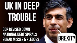 UK in Deep Trouble as GDP Crashes, Recession Looms, Debt Hits Record Level & Sunak Pledges Fail