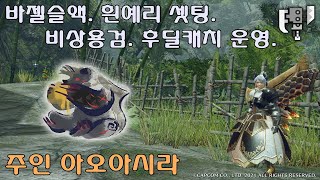 [MHR] 바젤슬액. 흰예리 셋팅. 비상용검. 후딜캐치. 주인 아오아시라 토벌.