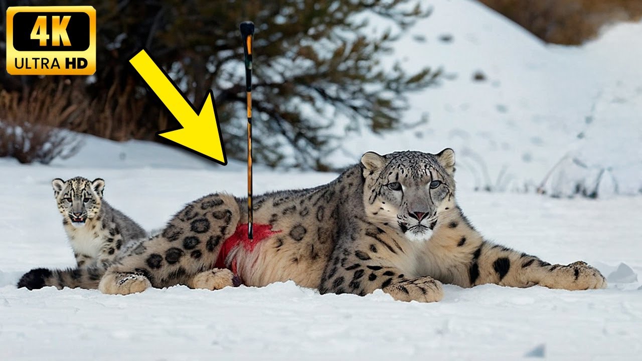 Tiny Snow Leopard Cub Saves His Wounded Mother With Old Man S Help