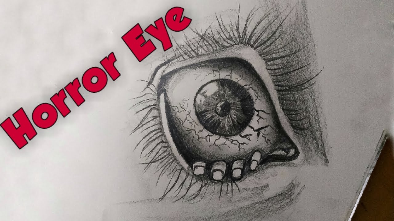 How To Draw Realistic Scary Eye Drawing Sketch Youtube