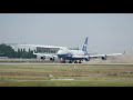 dreckiger start silk way west airline jumbo boeing 747 4r7 f dusty take off runway 08r