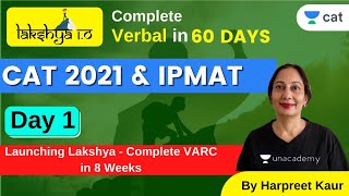 LAKSHYA 1.O | CAT 2021 \u0026 IPMAT | Complete VARC in 8 Weeks | Harpreet Kaur