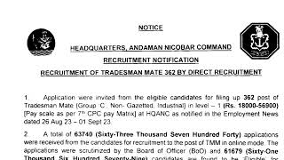 INDIAN NAVY ANDAMAN TMM EXAM OFFICIAL UPDATE