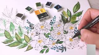 【青野围绕的花朵】水彩颜料水彩工具预告｜April's Art｜watercolor paints and tools