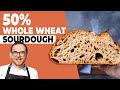 50% Whole Wheat Sourdough Recipe | How to Make 50% Whole Wheat Sourdough