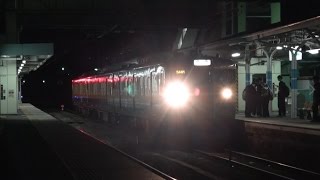 夜の中之条駅を発着する115系・211系　　2017年4月13日