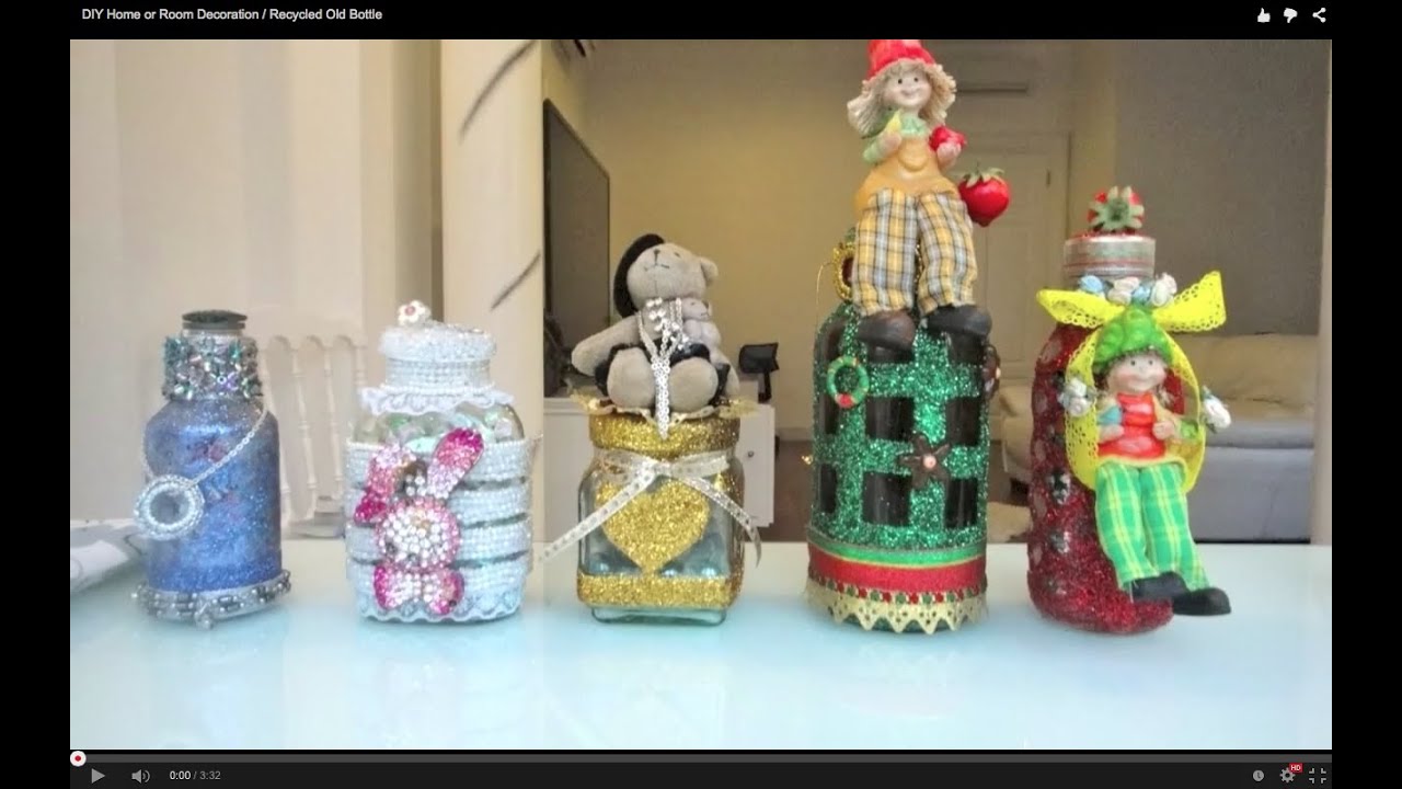 Diy Home Or Room Decoration Recycled Old Bottle Youtube