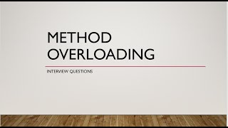 Method overloading in depth | Java Interview questions