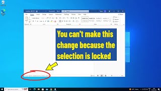You can't make this change because the selection is locked in Microsoft Word - How To Fix Error ✅