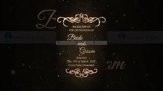 Golden Particles Wedding Invitation Design | Unlight Studio ✨💍