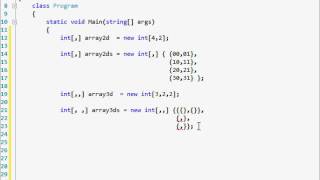 C# Tutorial 17 - The Multidimensional Array