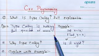 Datatypes TypeCasting | C++ Programming