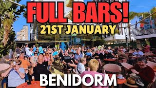 Benidorm - FULL Bars \u0026 Pubs EVERYWHERE! - British Square, Levante \u0026 Derramador