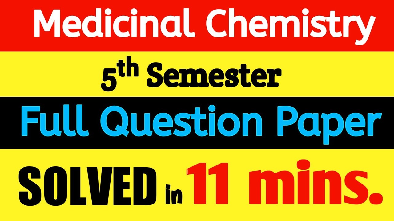 Medicinal Chemistry-II MCQ With Answer (5th Semester) || Medicinal ...