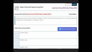 CS304 Quiz 2 Solution || CS304 - Object Oriented Programming || Spring 2024 ||  VU Zone