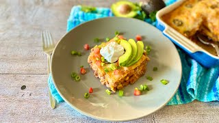 VEGETARIAN Mexican Tortilla Casserole Recipe (easy!)