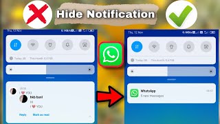 how to hide WhatsApp message content in notification bar android | Whatsapp tips and tricks