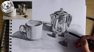 How to Draw Still Life from Reference with Pencil / follow along drawing lesson