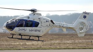 Samu Lorraine Eurocopter EC135 T2+ start up and take off at Nancy