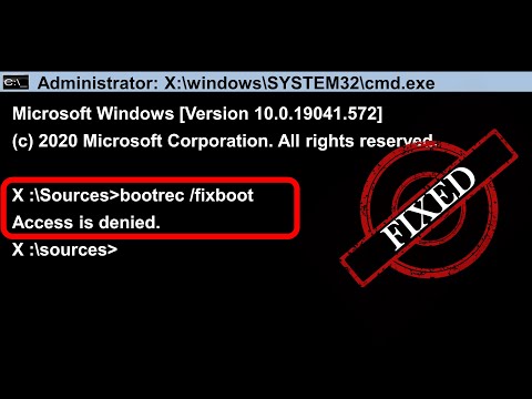 Как исправить ошибку Bootrec/fixboot «Доступ запрещен» в Windows