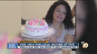 Vigil for slain mother of five held: Body of Mirella Alas found in truck at SDPD headquarters