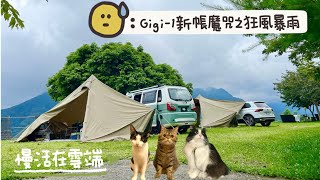 #60 帶著貓咪去車宿｜ZaneArts Gigi-1 團露｜新帳魔咒之狂風暴雨 ｜司馬限雲端露營區ft. @wenlattethecat