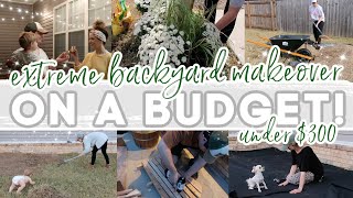EXTREME BACKYARD MAKEOVER! | EASY AND UNDER $300! | BACKYARD TRANSFORMATION! | Lauren Yarbrough